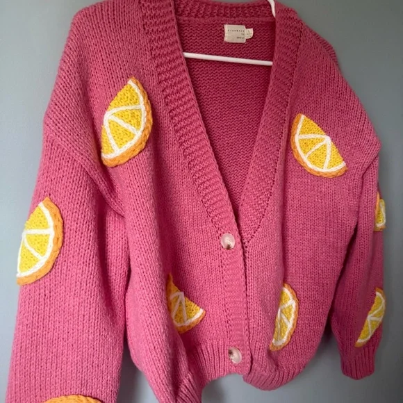 Dreamers By Debut Lemon Pink Sweater Size large - Picture 2 of 6